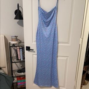 Light Blue Floral Slip Dress